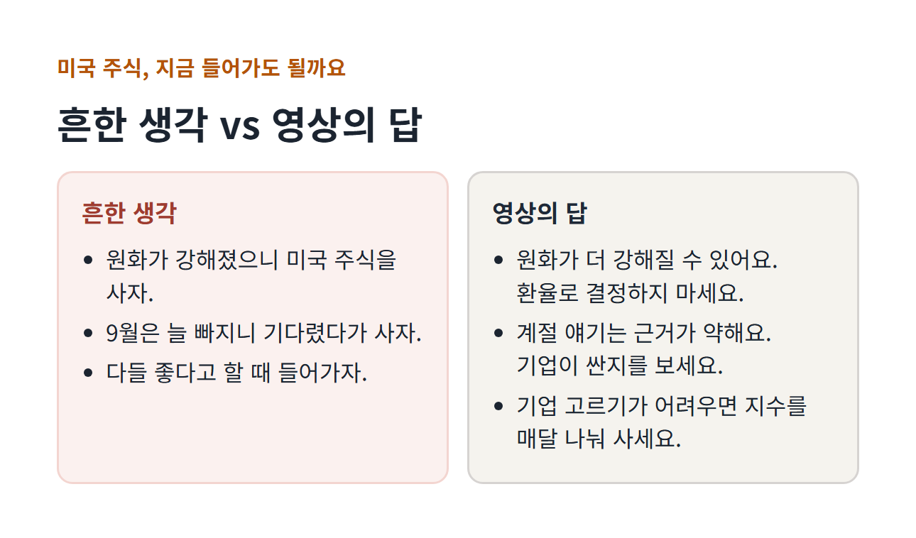 흔한 생각 vs 영상의 답 도식